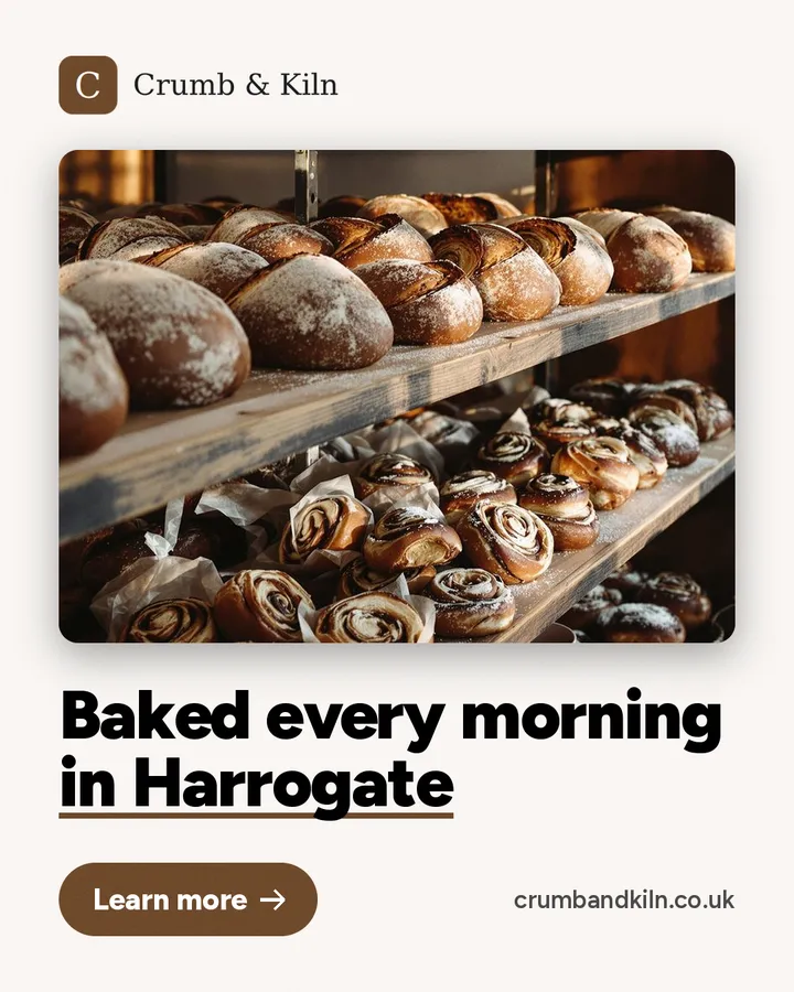 Sample ad for Crumb & Kiln, a made-up bakery